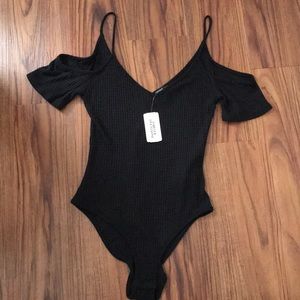 Black off the shoulder bodysuit